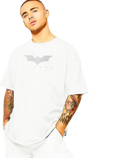 Men Printed Round Neck Organic Cotton White T-Shirt