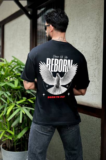Manlino Printed Men Round Neck Black T-Shirt