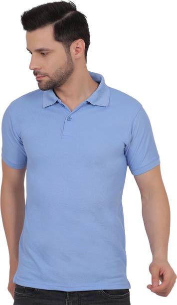 CLUBGREEN Solid Men Polo Neck Blue T-Shirt