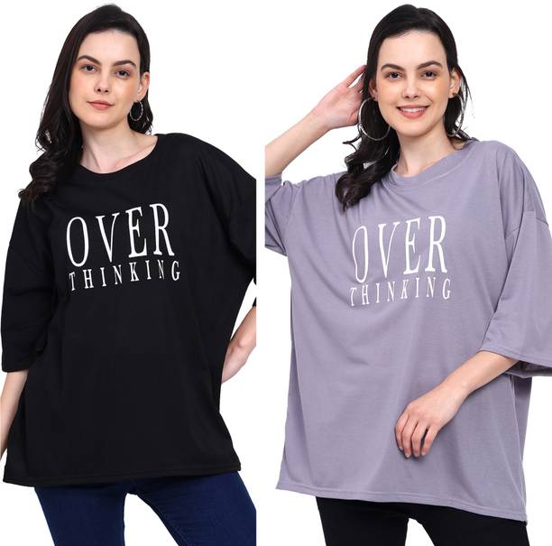 urban cat Graphic Print Women Round Neck Multicolor T-Shirt