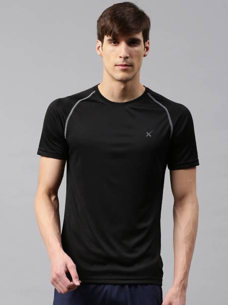 Men Solid Round Neck Polycotton Black T-Shirt