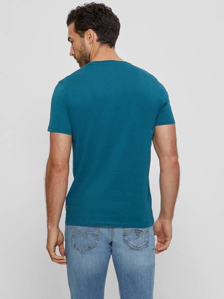 GUESS Printed Men Round Neck Green T-Shirt