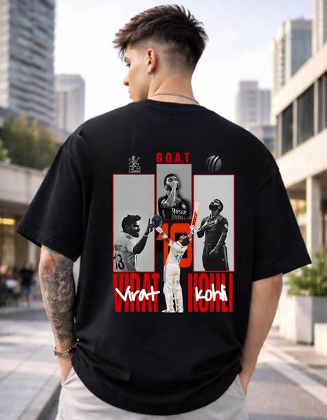 Men Printed, Graphic Print, Sporty Racerback Cotton Blend Black T-Shirt