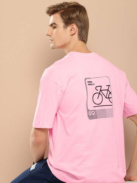 INVICTUS Printed Men Round Neck Pink T-Shirt