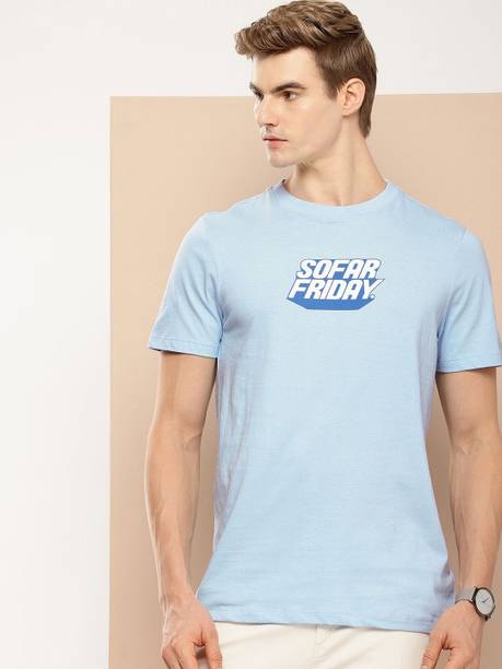 INVICTUS Printed Men Round Neck Blue T-Shirt