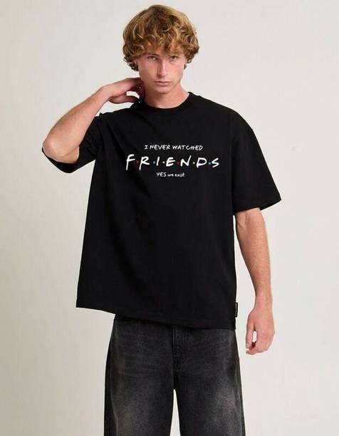 mims Graphic Print Men Crew Neck Black T-Shirt