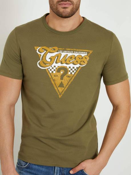 Men Solid Round Neck Pure Cotton Light Green T-Shirt
