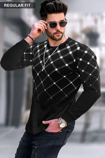 TRIPR Men Solid V Neck Cotton Blend Black T-Shirt