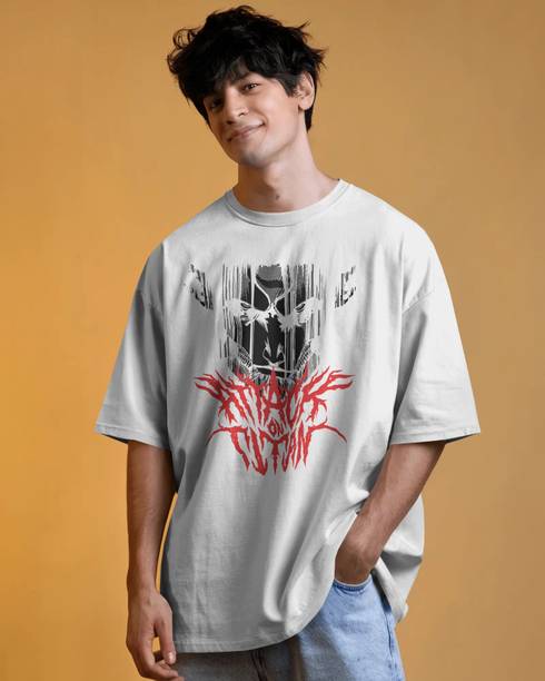 Mono Urban Graphic Print Men Round Neck White T-Shirt