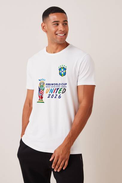 DJIN Printed Men Round Neck White T-Shirt