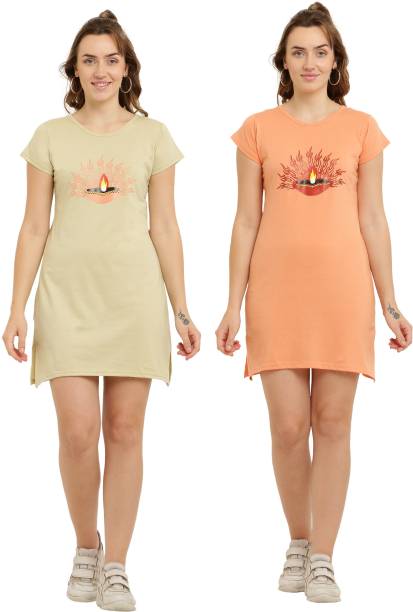 Women T Shirt Multicolor Dress Price in India