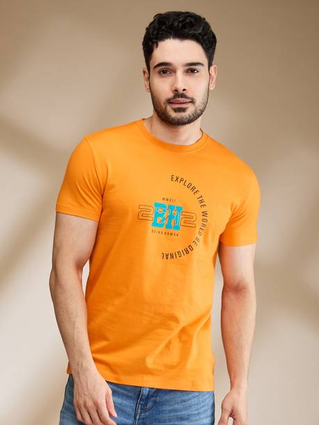 Orange Regular Fit Round Neck Men's T-Shirt by Being Human Clothing main image 0