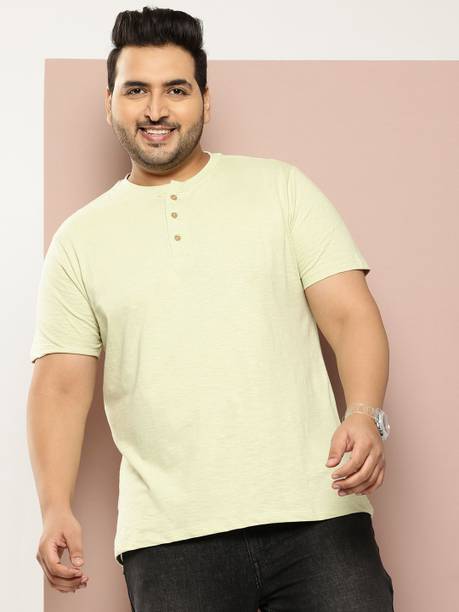 Sztori Men Solid Round Neck Pure Cotton Green T-Shirt