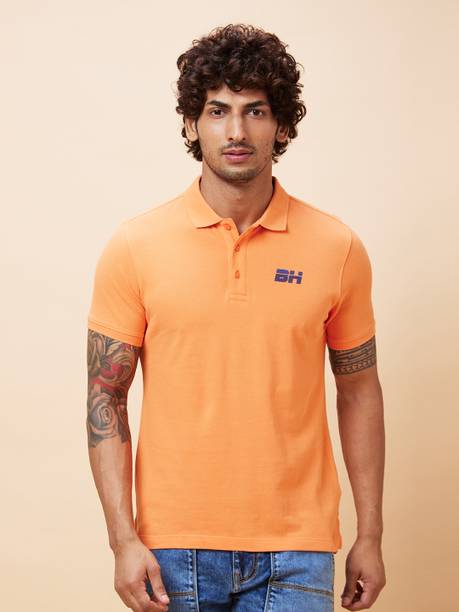 Orange Regular Fit Men's Polo T-Shirt by Being Human Clothing Men