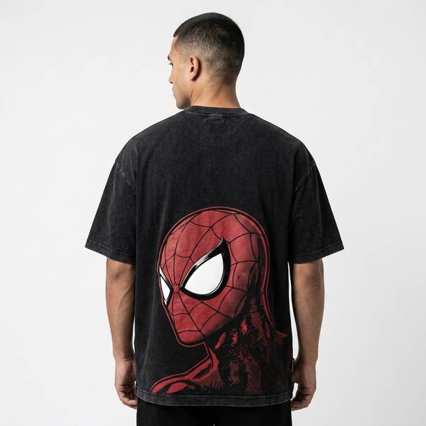 Men Graphic Print, Superhero Round Neck Pure Cotton Multicolor T-Shirt