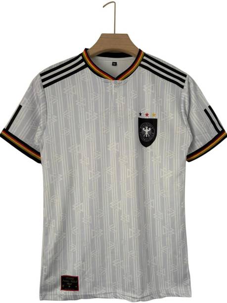 Men Geometric Print, Striped, Printed Henley Neck Polyester White, Multicolor T-Shirt