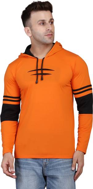 HIGHLANCE Self Design Men Hooded Neck Multicolor T-Shirt