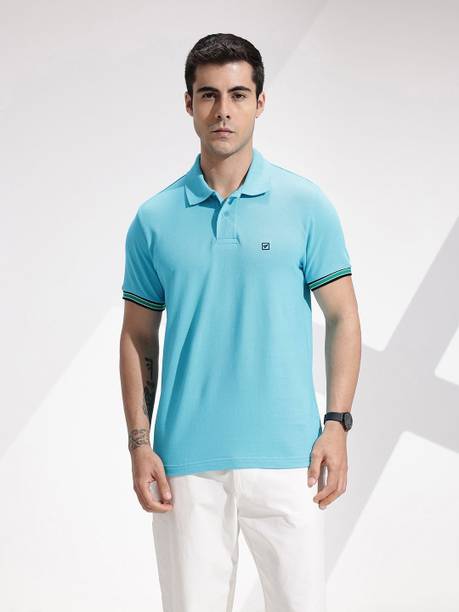INVICTUS Solid Men Polo Neck Blue T-Shirt