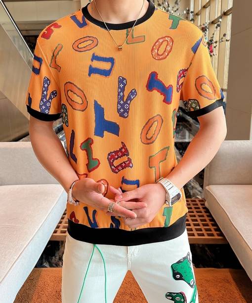 sti Printed Men Round Neck Multicolor T-Shirt