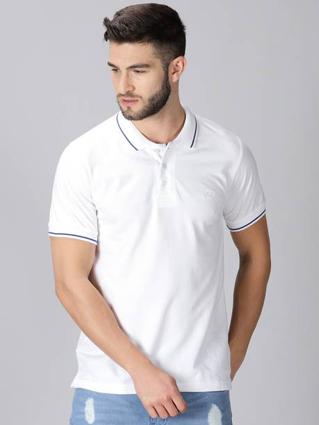 Y.O.U - Youth Original Unique Men Solid Polo Neck Pure Cotton Whi