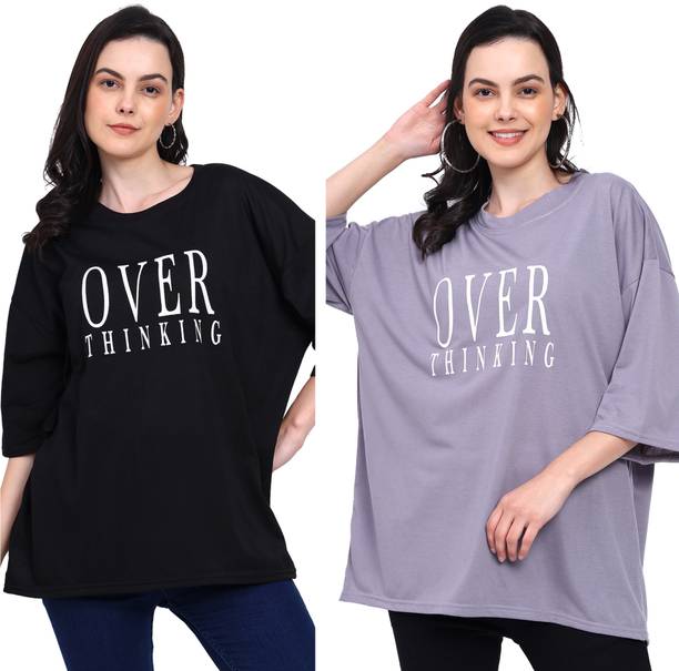 urban cat Graphic Print Women Round Neck Multicolor T-Shirt