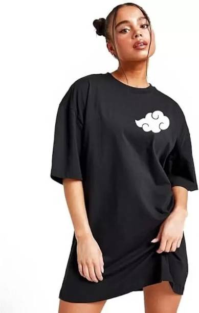Togs & Terre Printed Women Round Neck Black T-Shirt