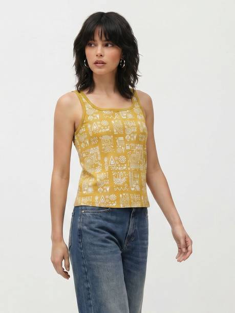 The Roadster Lifestyle Co Printed Organic Cotton Round Neck Oversized Tshirt