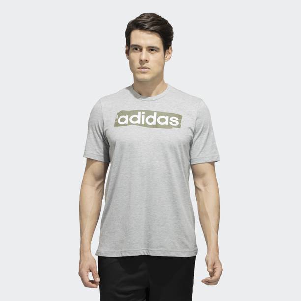 Men Typography Round Neck Pure Cotton Grey T-Shirt
