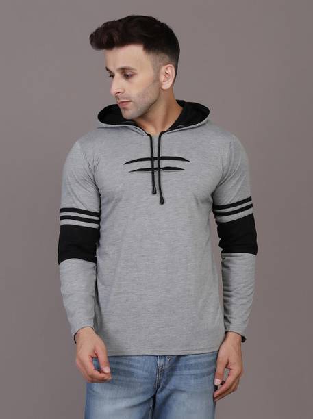 Design By Highlance Colorblock Men Hooded Neck Multicolor T-Shirt