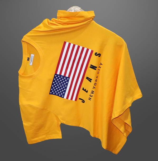 Magneto Men Printed, Typography Round Neck Pure Cotton Yellow T-S