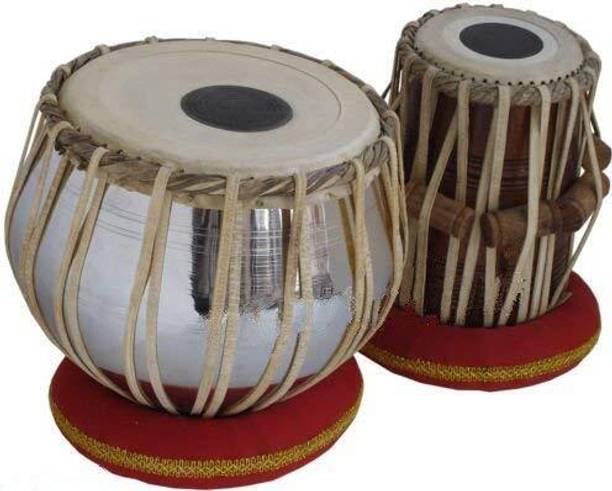 MAGA MART Tabla Set Chrome Color Bayan Sheesham Dayan with Bag Hammer, Tabla