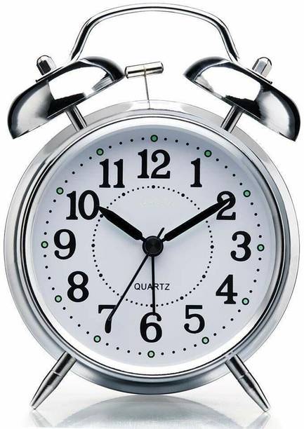 FIVANIO Analog Silver Clock