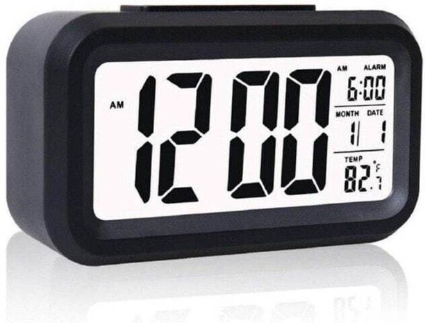 HouseofMalik Analog-Digital Black Clock