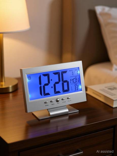 Psb Analog-Digital Silver Clock