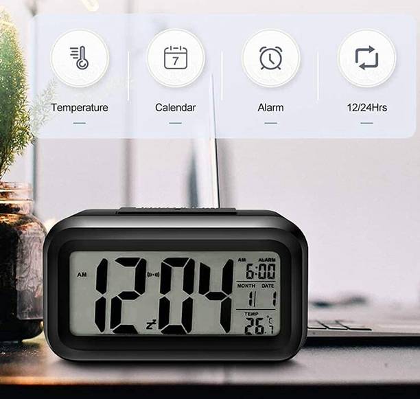 VOLTegIC Digital Black Clock