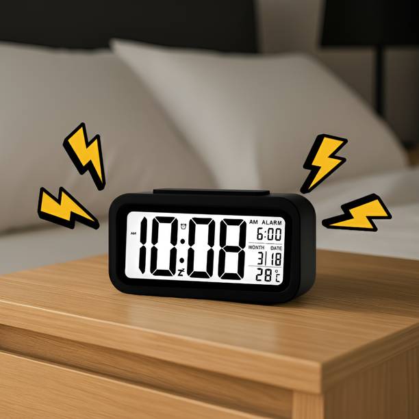 BLACK FERN Digital Black Clock