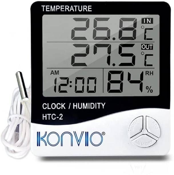 KONVIO Analog-Digital Black & White Clock
