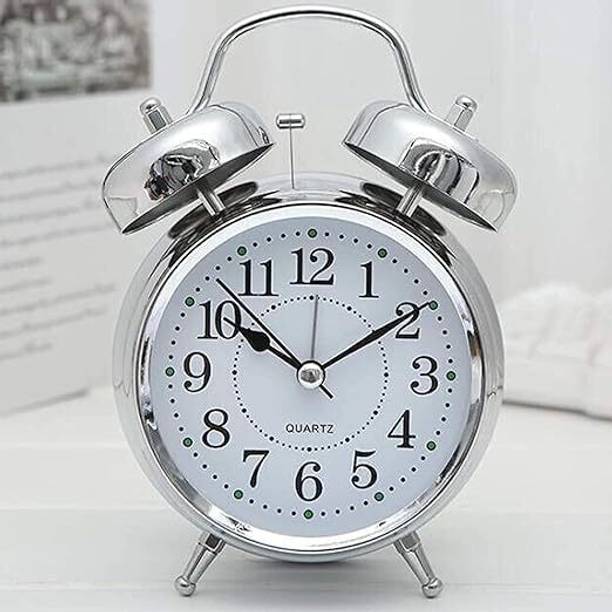 crownsmill Analog Silver Clock