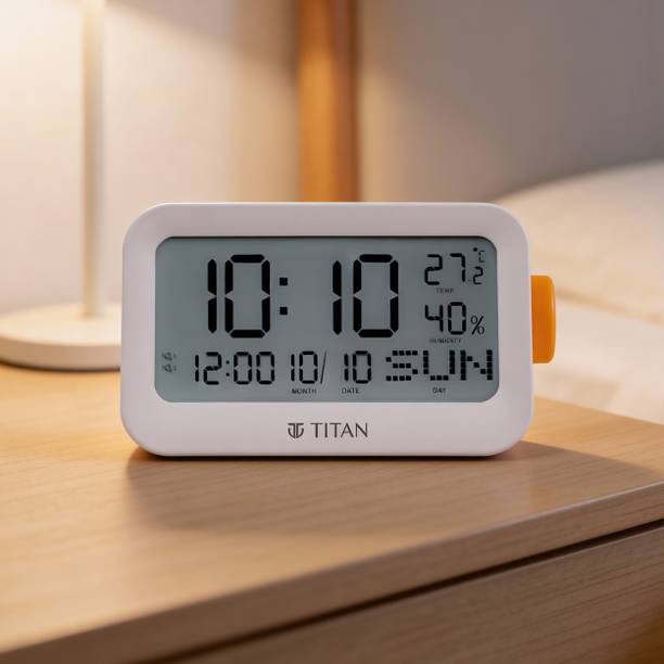 Titan Digital White Clock