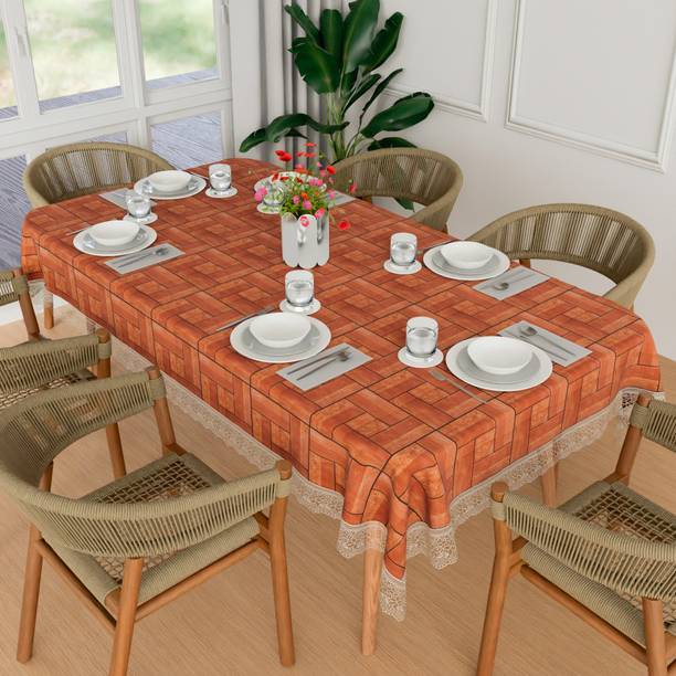 KUBER INDUSTRIES PVC 6 Seater Self Design Table Cover