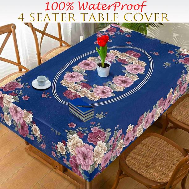 KANUSHI Plastic 4 Seater Floral Table Cover