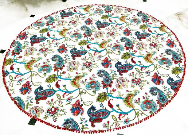 Miyanbazaz textiles Cotton 4 Seater Paisley Table Cover