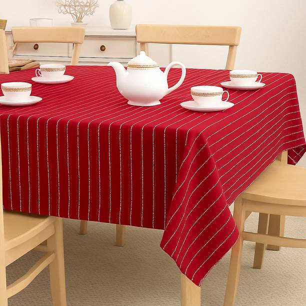 Ojima Cotton 4 Seater Striped Table Cover