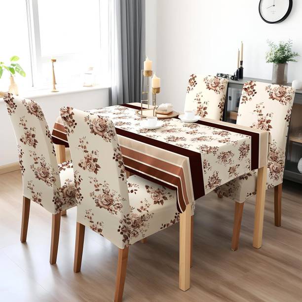 DECORIAN Polyester, Cotton 4 Seater Geometric Table Cover