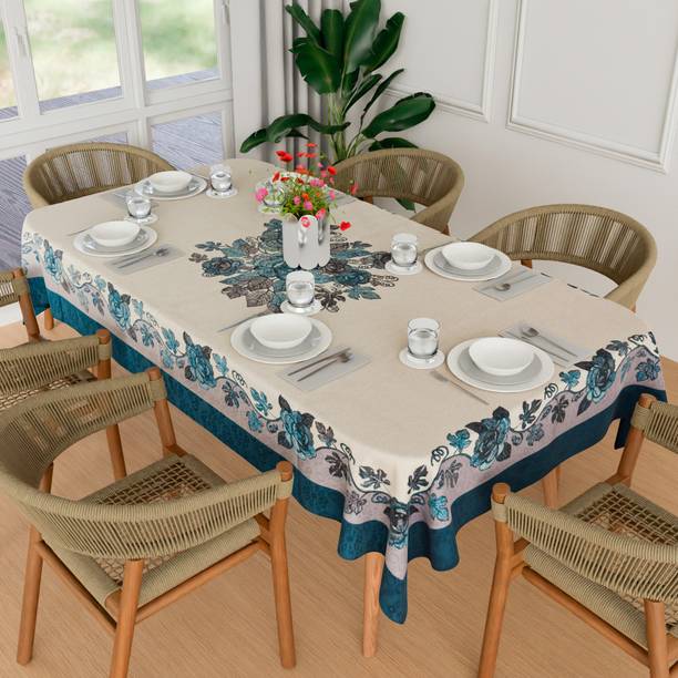 KUBER INDUSTRIES Floral 6 Seater Table Cover