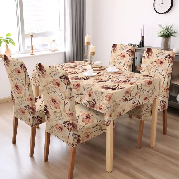 DECORIAN Polyester, Cotton 4 Seater Geometric Table Cover