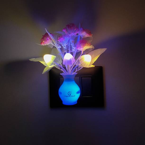 इंस्पायरक्लाउड Energy Saving Colour Changing Automatic Sensor Mushroom Shaped (Pink) नाइट लैम्प