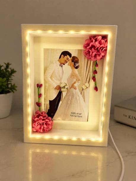 shri shyam traders LED Photo Frame with Artificial Flower Decoration Table Lamp