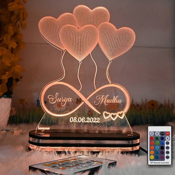 lampees 3D Illusion Lamp anniversary gift with names Table Lamp (