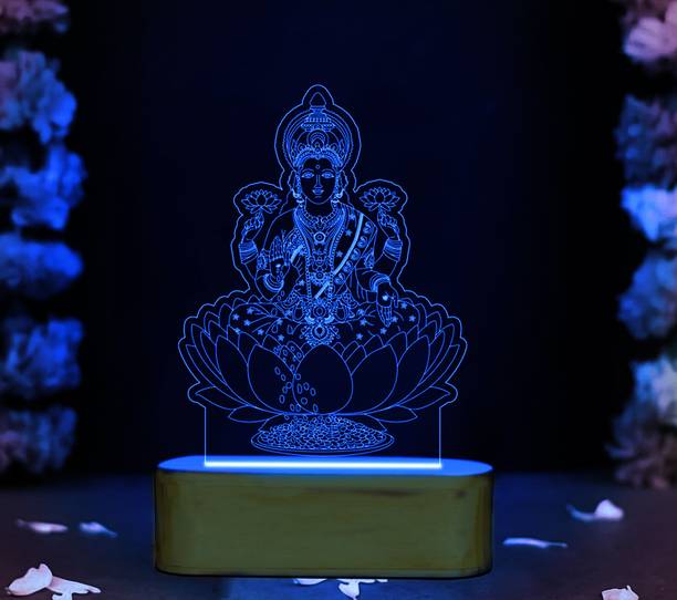 Vibes decor Laxmi Mata 3D Illusion Lamp | Multi Color Changing LED Light for Home Decor Table Lamp